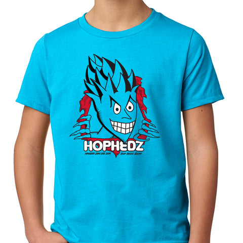 Hop Hedz Hanger Jam Rip Tee - YOUTH - Turquoise - LAST ONE!