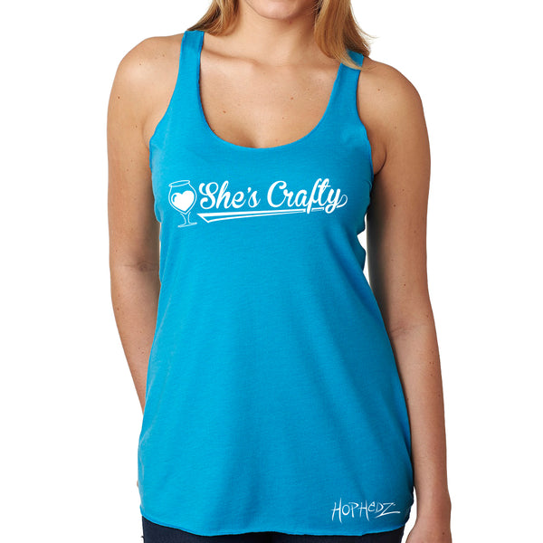 She's Crafty Vintage Turquoise Tank Top